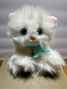 Vintage Tyco DSI Snowball Kitty Kitty White Kitten Plush Purring 2000